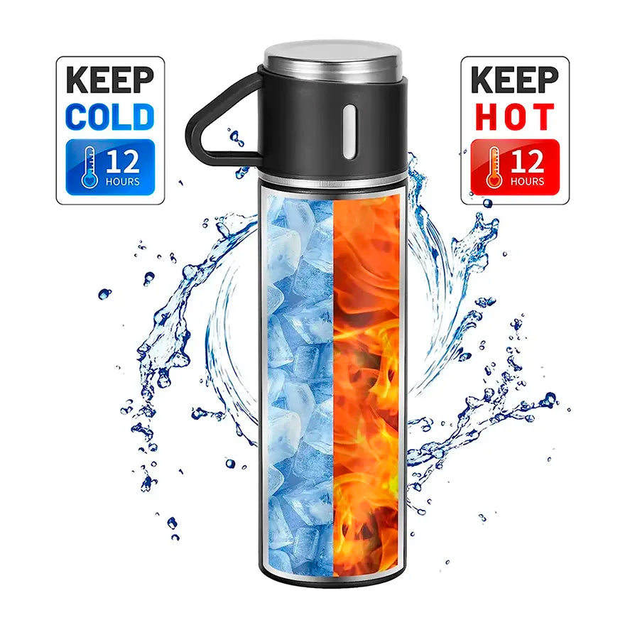 🍶Termo acero🤩¡TERMO MÁS 2 TAZAS DE REGALO!